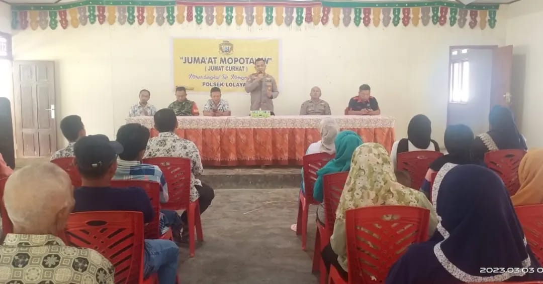 Bertemu Masyarakat Desa Mengkang, Kapolsek Lolayan dengarkan Keluhan soal Kamtibmas