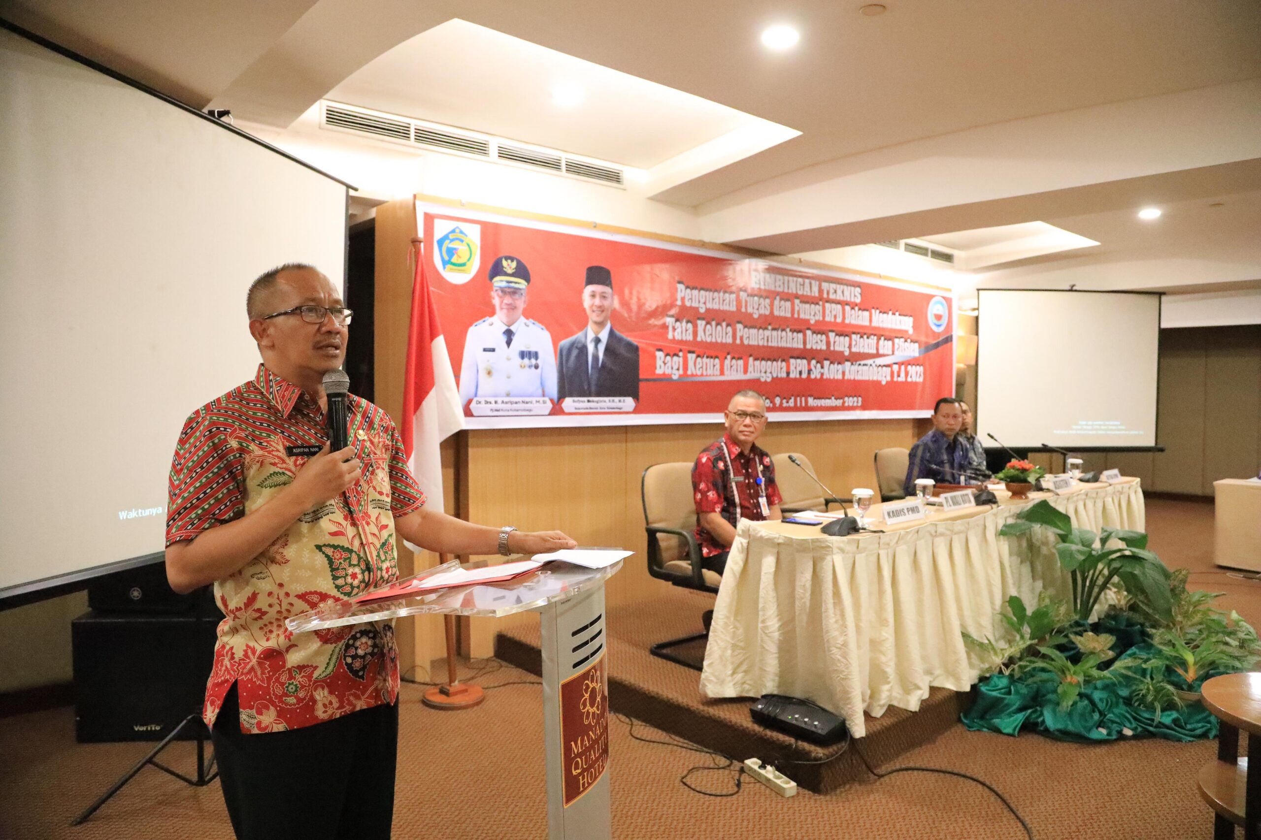 Pj Wali Kota Asripan Nani buka Bimtek BPD se Kotamobagu