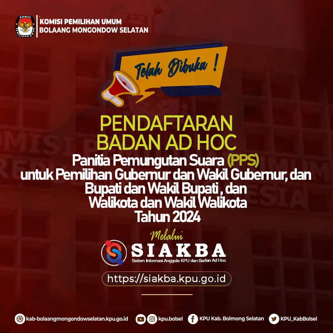 KPU Bolsel Mengundang Masyarakat Ikut Rekrutmen PPS, Ini Persyaratannya