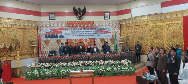 DPRD Kota Kotamobagu Gelar Paripurna Penetapan Calon Terpilih Walikota dan Wakil Walikota Periode 2025 – 2030