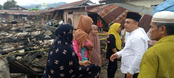 Bupati Yusra Alhabsyi Tinjau Lokasi Kebakaran Pasar Lolak