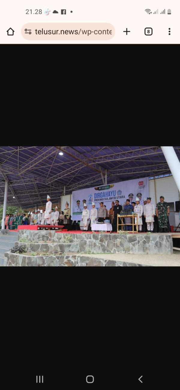 Asisten I pimpin Upacara HUT Provinsi Sulawesi Utara di Kotamobagu